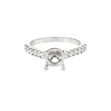 18kt White Gold Hidden Halo Natural Diamonds Semi-Mount Ring (0.42ct)