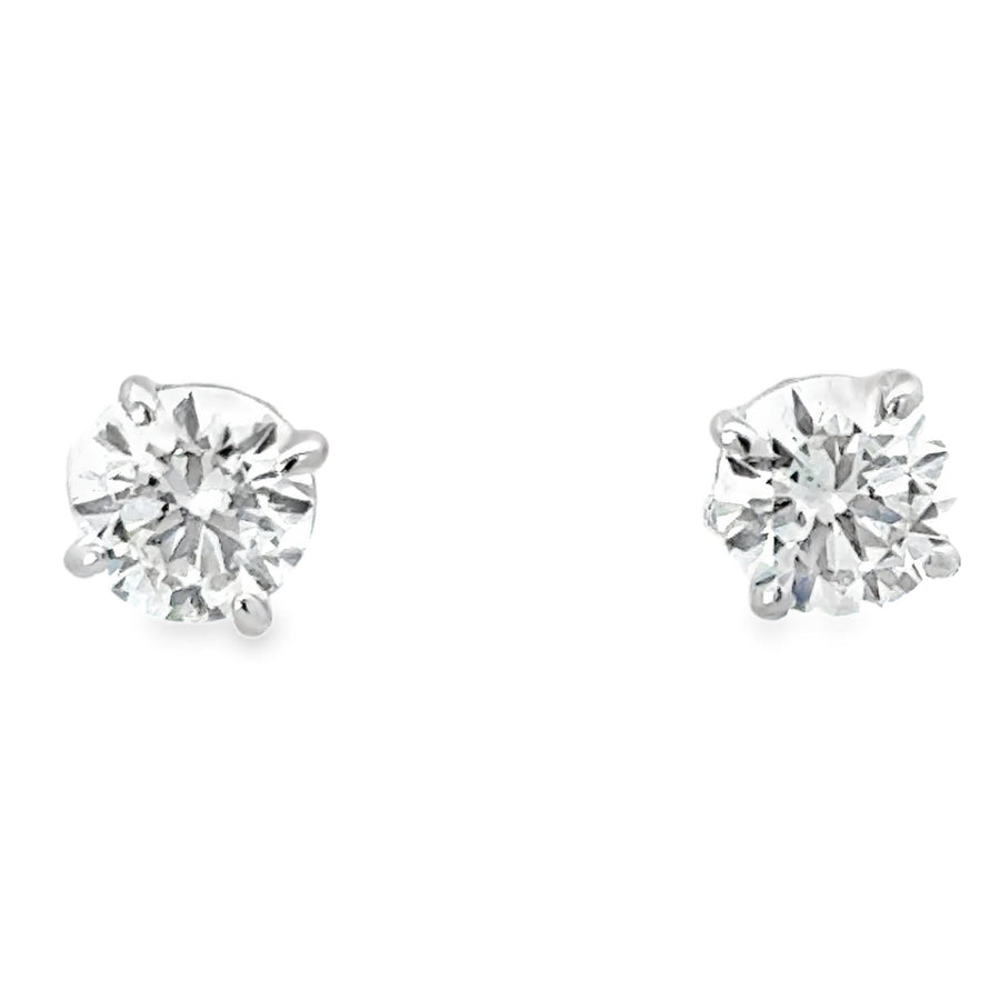 14kt White Gold Lab-Grown Round Diamond Studs (2ct)