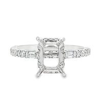 18kt White Gold Hidden Halo Natural Diamonds Semi-Mount Ring (0.46ct)