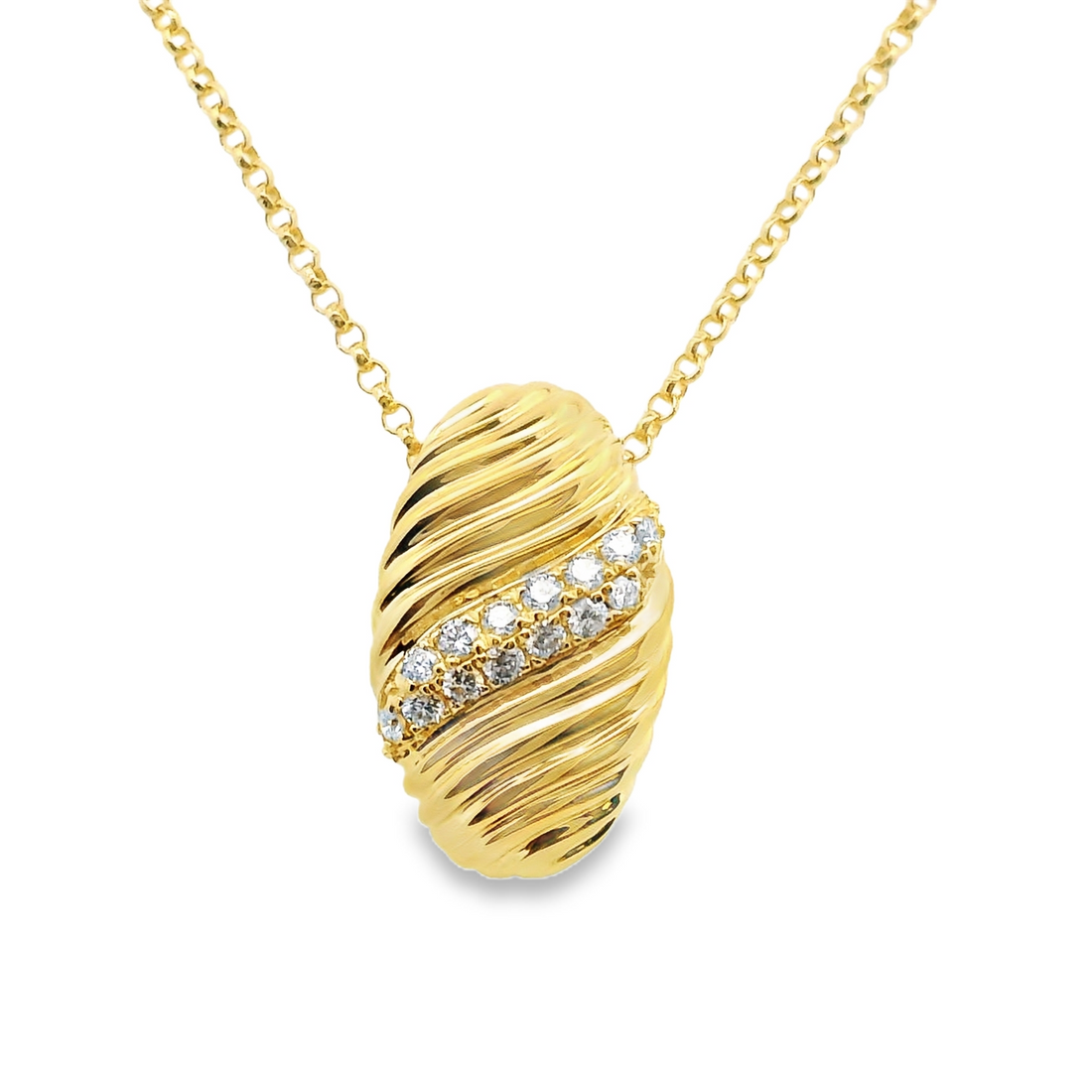 18kt Yellow Gold Natural Round Diamond Pendant (.10ct)