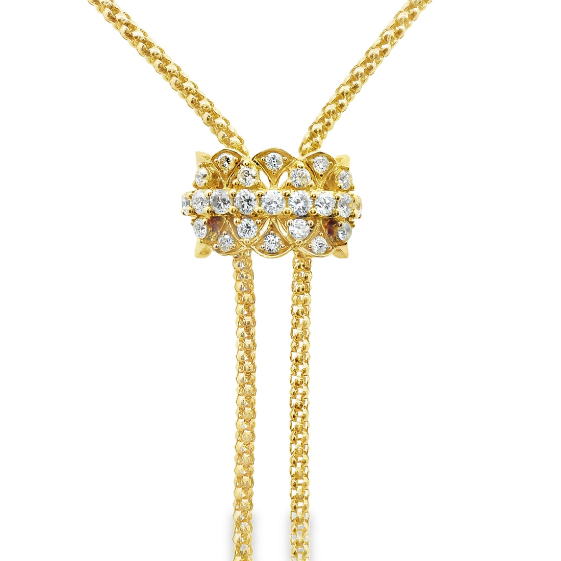 18kt Yellow Gold 32" Full-Cut Diamond Adjustable Lariat Necklace (.69ct)