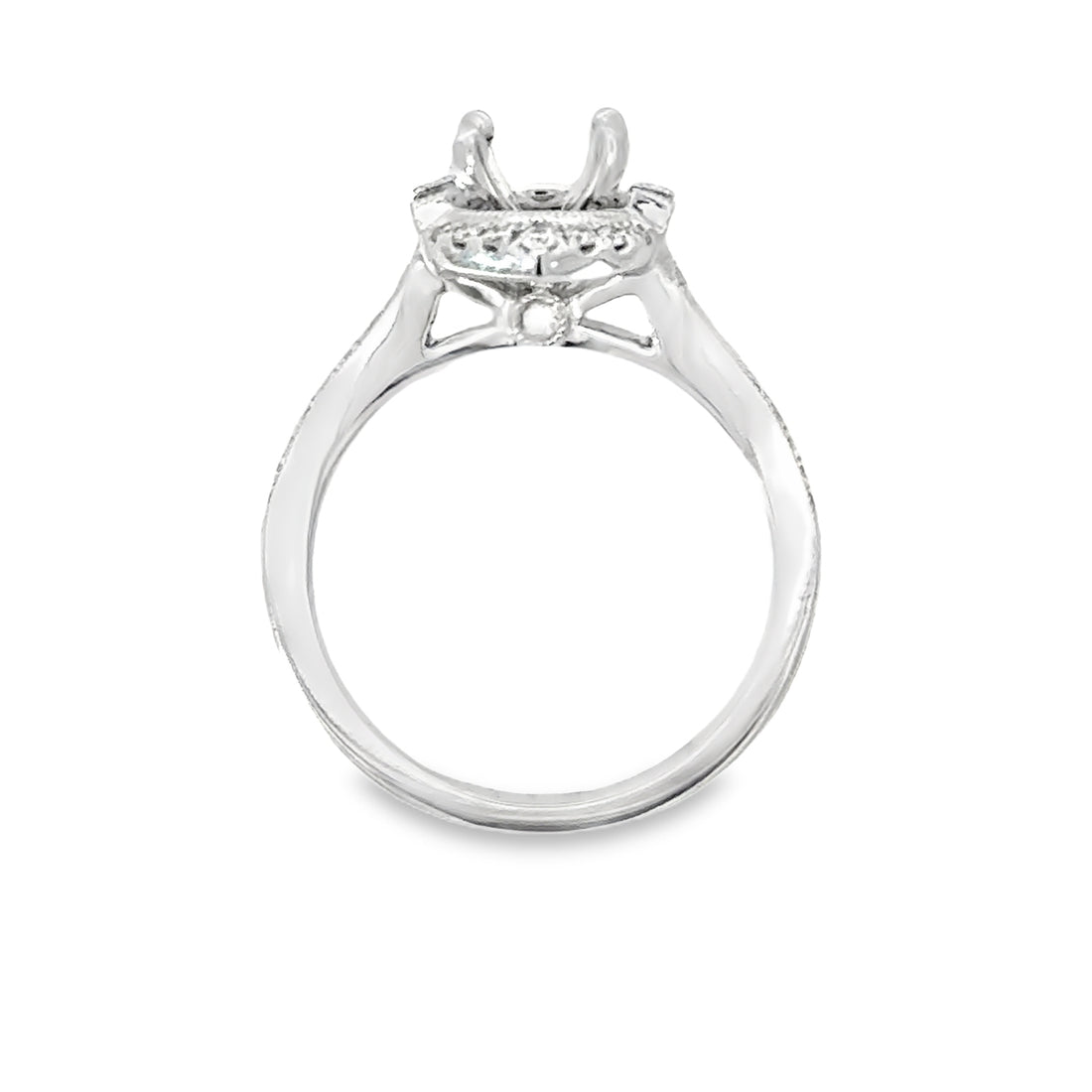 18kt White Gold Halo Natural Diamonds Semi-Mount Ring (0.34ct)