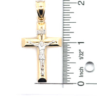 14kt Two-Tone Gold Italian Made Crucifix Pendant (3.7g)