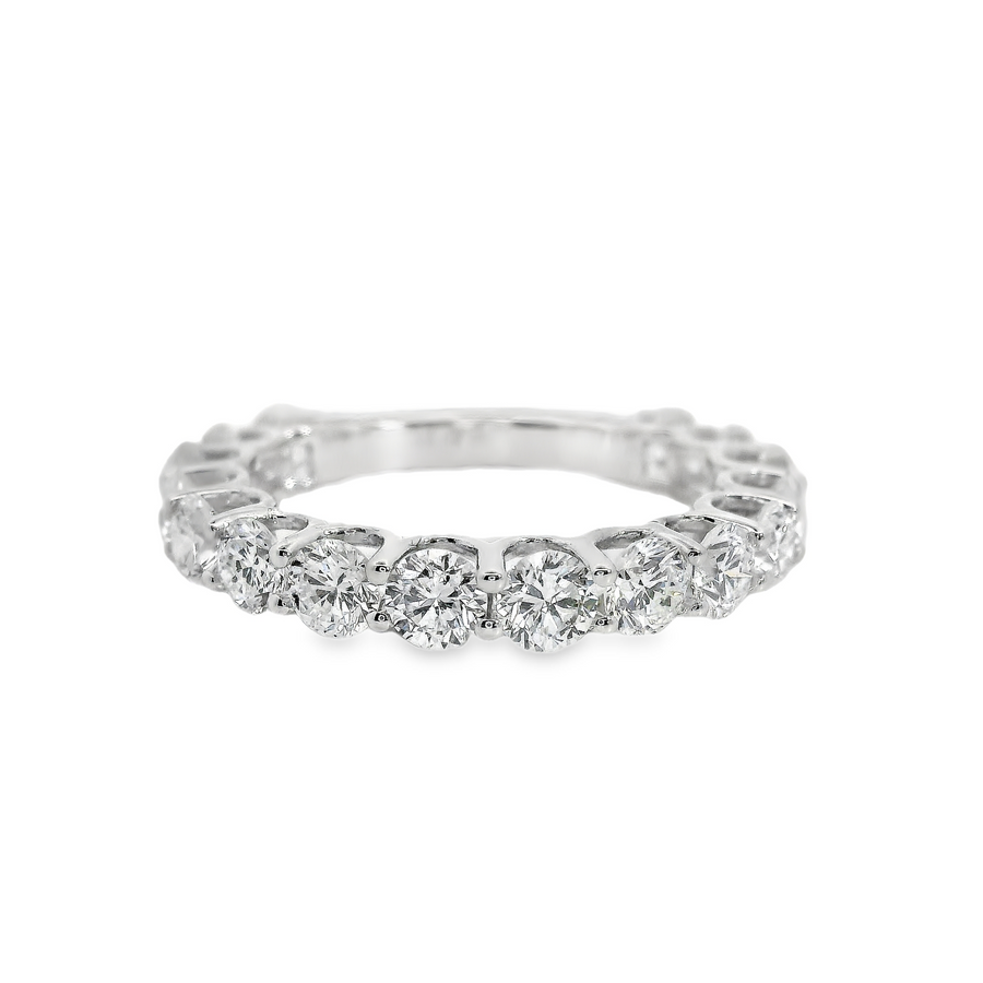 14kt White Gold Lab-Grown Round Diamond Shared Prong Wedding Ring (2.40ct)