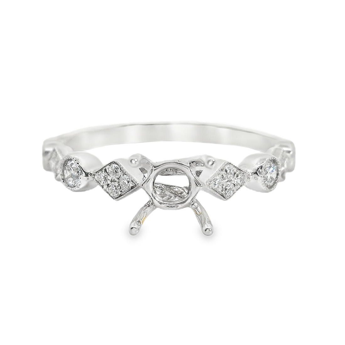 18kt White Gold Round Diamond Semi-Mount Ring (.21ct)