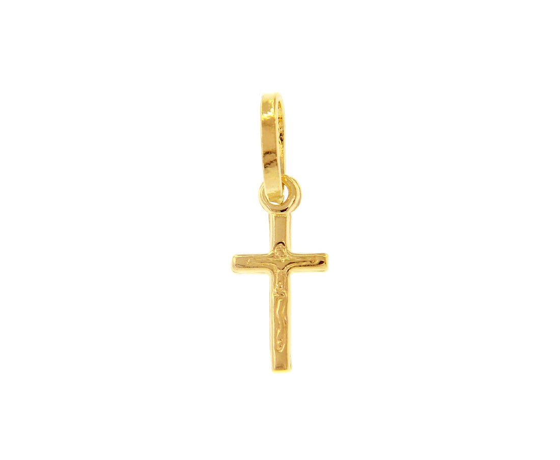 14kt Yellow Gold Italian Made Crucifix Charm (.42g)