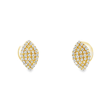 18kt Yellow Gold Natural Diamond Marquise Earrings (.27ct)