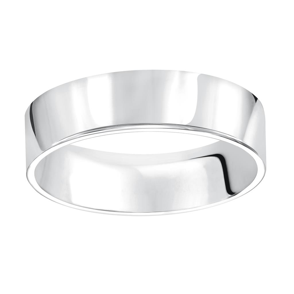 Goldman 14kt White Gold Flat 5mm Ring