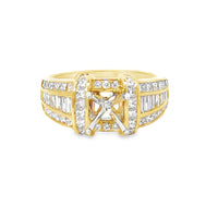 18kt Yellow Gold Contemporary Natural Diamonds Semi-Mount Ring (1.55ct)