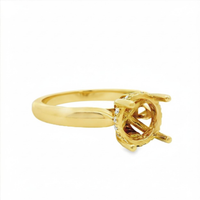 18kt Yellow Gold Full-Cut Diamond Hidden Halo Semi-Mount Ring (.08ct)