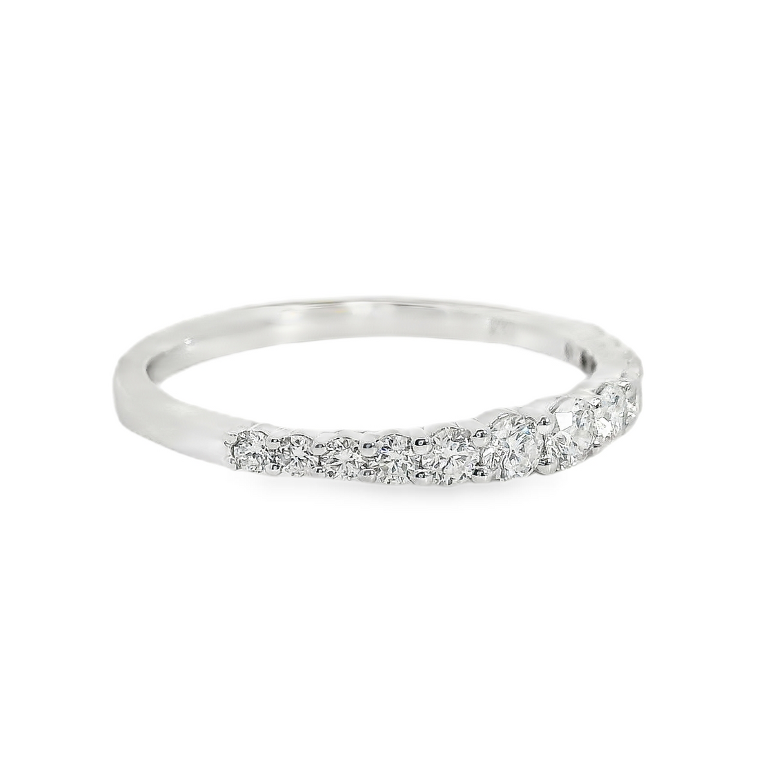 18kt White Gold Natural Round Diamond Wedding Ring (.41ct)