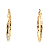 14kt Yellow Gold Italian Made Twisted Hoop Earrings (2.8g)