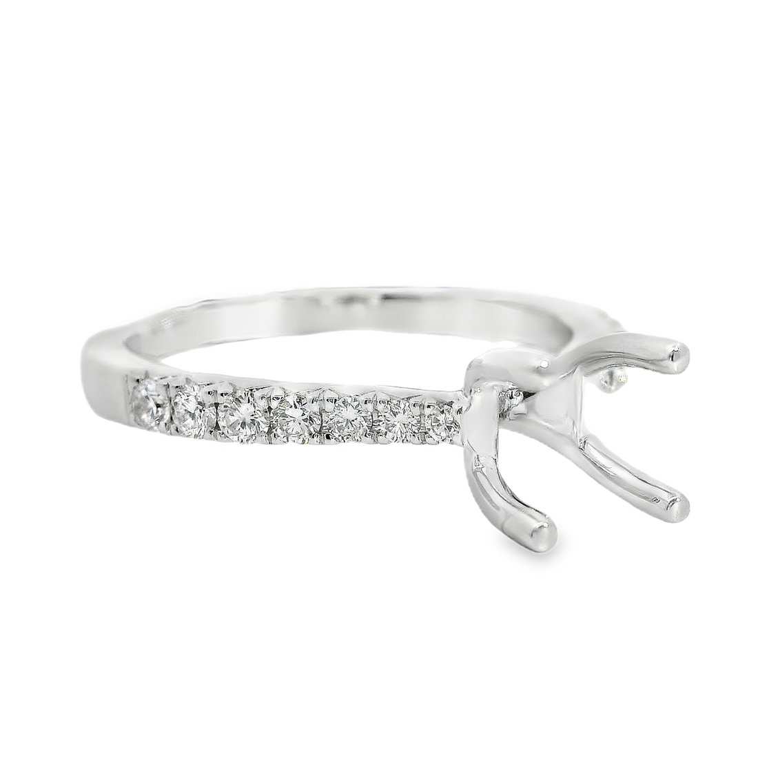 18kt White Gold Full-Cut Diamond Semi-Mount Ring (.27ct)