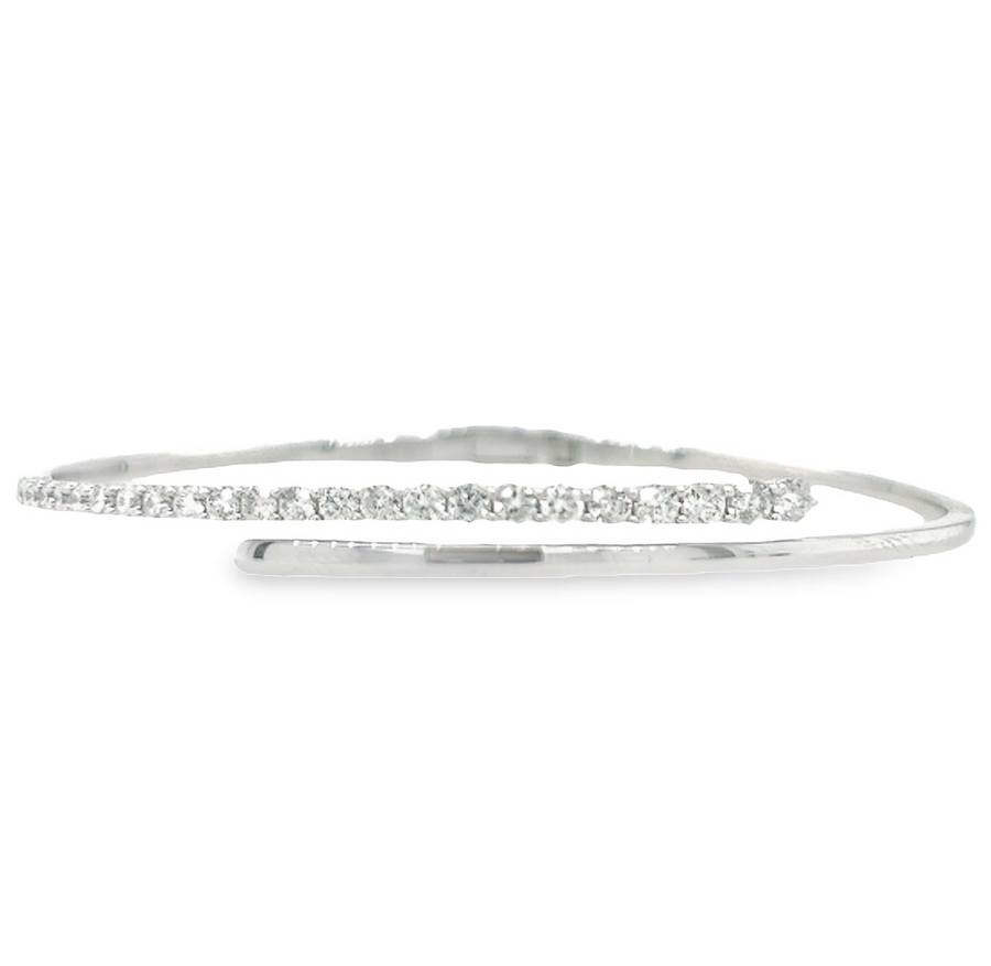 18K White Gold Bangle Diamond Bracelet (1.07ct)