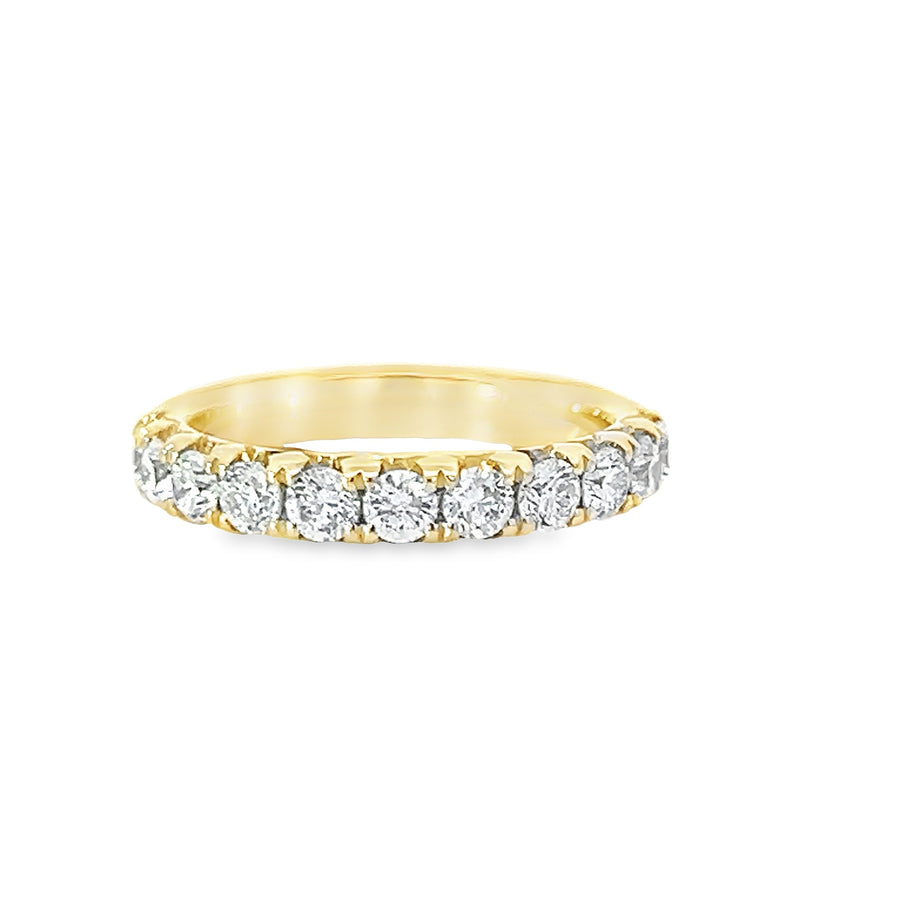 18K Yellow Gold Natural Round Diamond Wedding Ring (1.03ct)