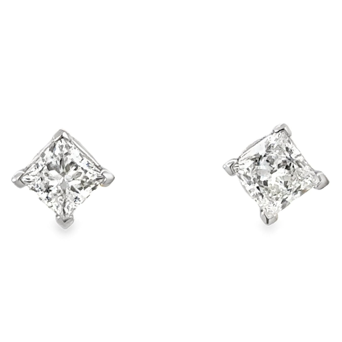 14kt White Gold Lab-Grown Princess Diamond Stud Earrings (1.50ct)