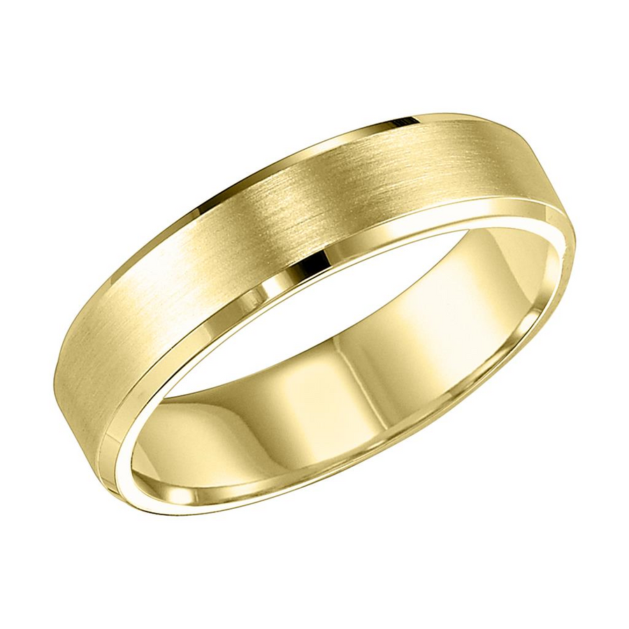 Goldman 14kt Yellow Gold Beveled Edge 6mm Ring