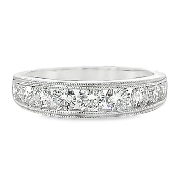 18kt White Gold Diamond Channel Set Wedding Ring (1.03ct)