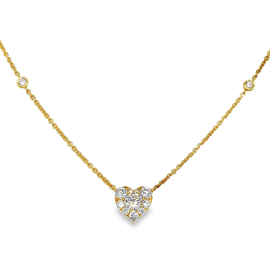 18kt Yellow Gold Diamond Heart Pendant (.72ct)