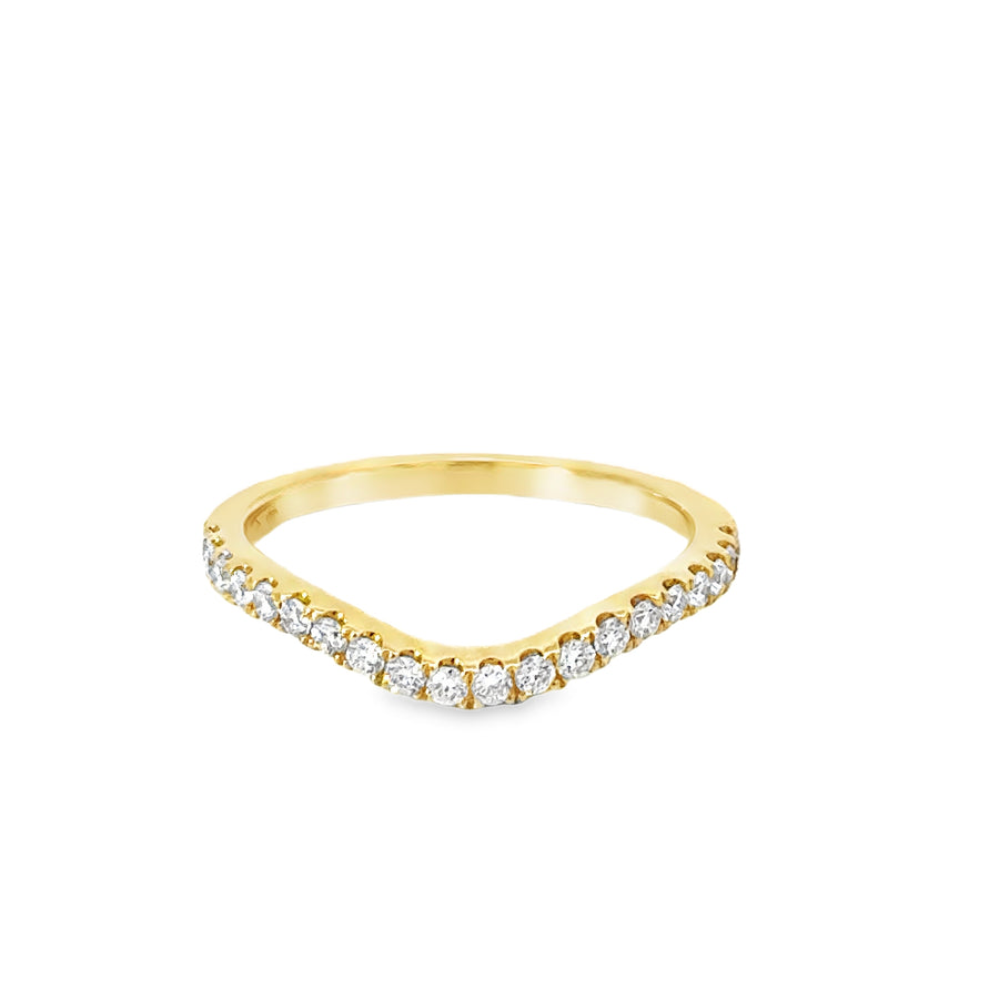 18kt Yellow Gold Diamond Curved Wedding Ring (0.29ct)