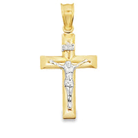 14kt Two-Tone Gold Italian Made Crucifix Pendant (3.7g)