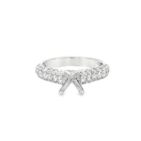 18kt White Gold Pave Natural Diamonds Semi-Mount Ring (1.05ct)