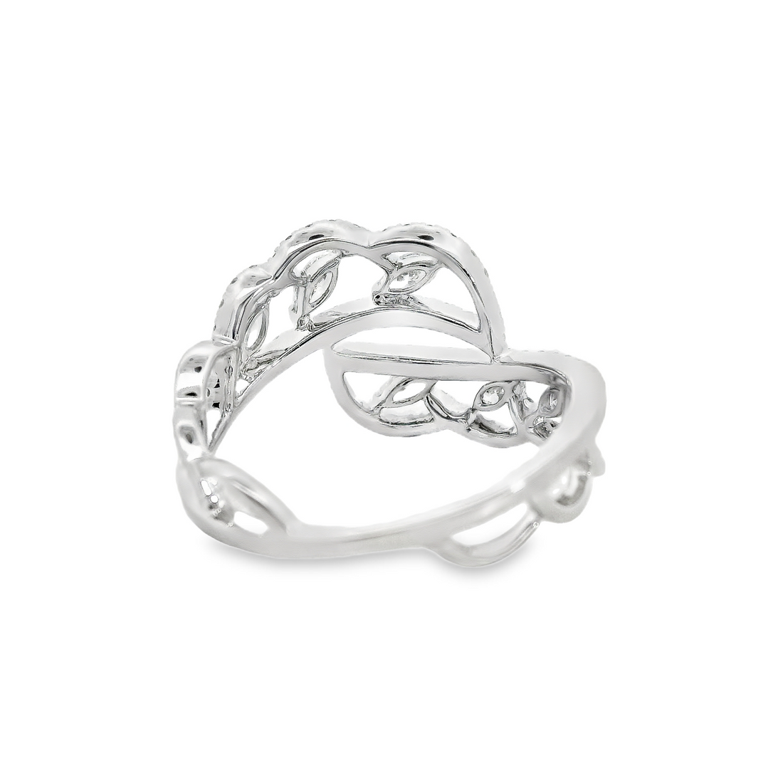 18kt White Gold Natural Marquise and Natural Round Diamond Fashion Ring (.72ct)