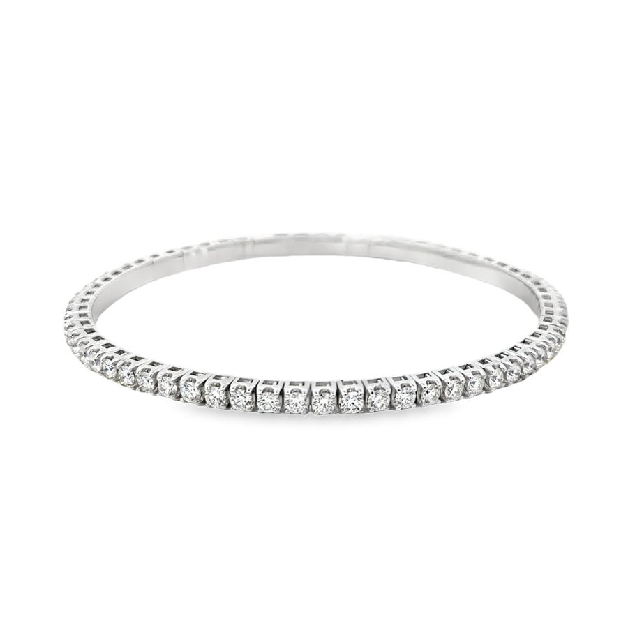 14kt White Gold Natural Diamond Stretch Bracelet (4ct)