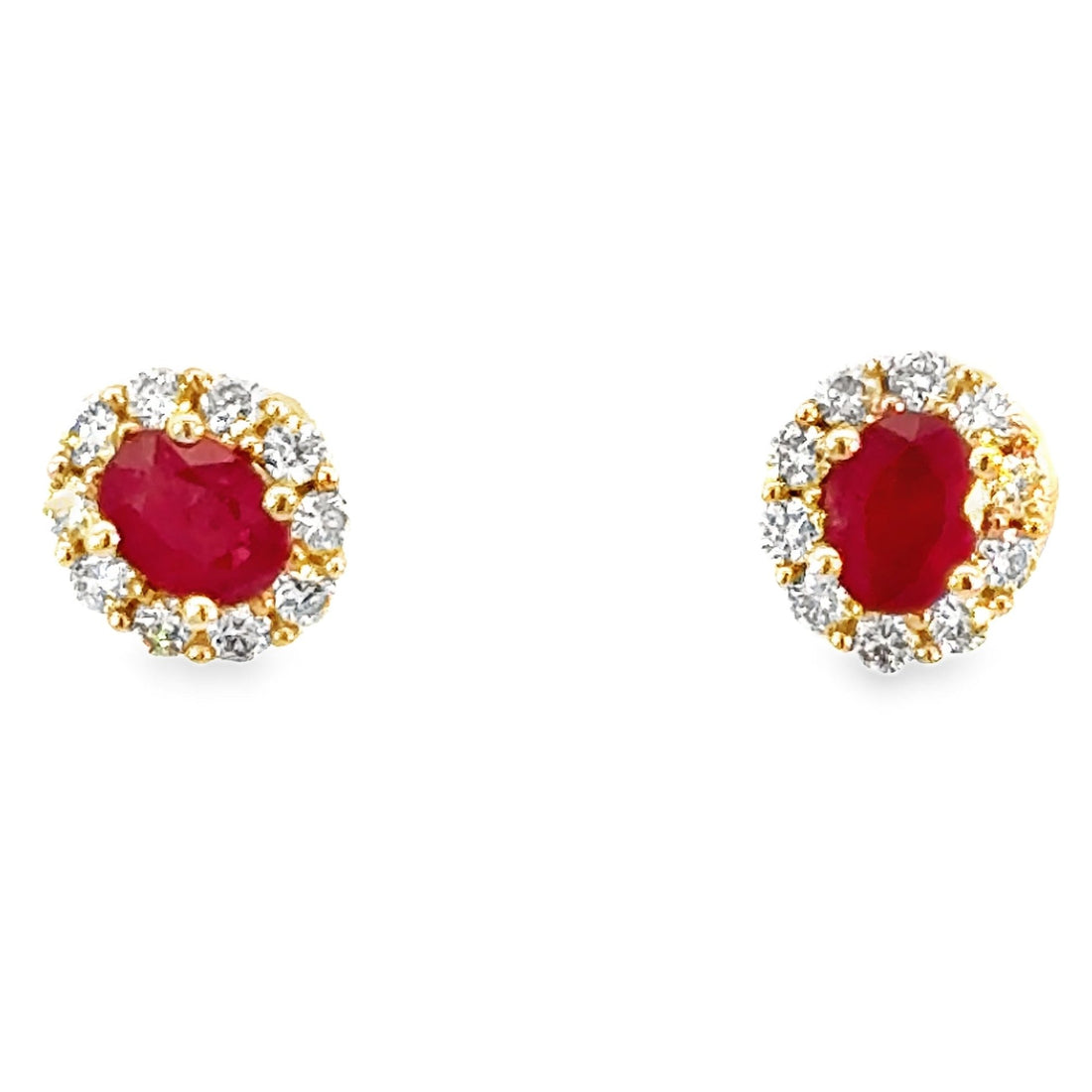 18kt Rosé Gold Natural Diamond and Ruby Earrings (.99ct)