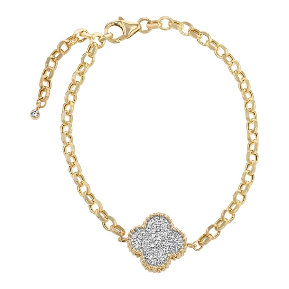 Oro Alexander 14kt Yellow Gold Natural Round Diamond 8" Bracelet (.49ct)