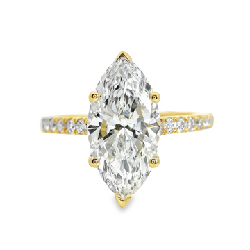 14kt Yellow Gold Lab-Grown Marquise and Round Diamonds Engagement Ring (2.89ct)