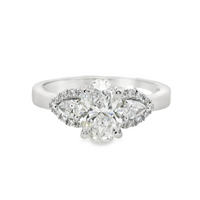 18kt White Gold Natural Oval Diamond Engagement Ring (1.26ct)