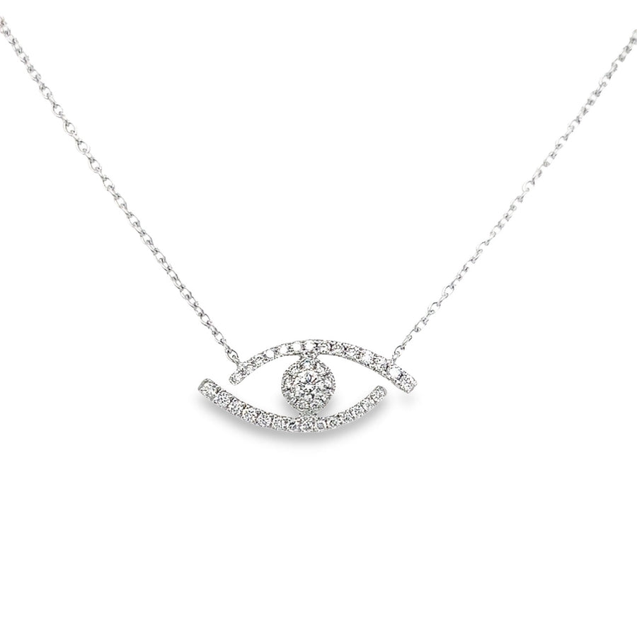 18kt White Gold Natural Diamond Free Form Pendant (0.27ct)