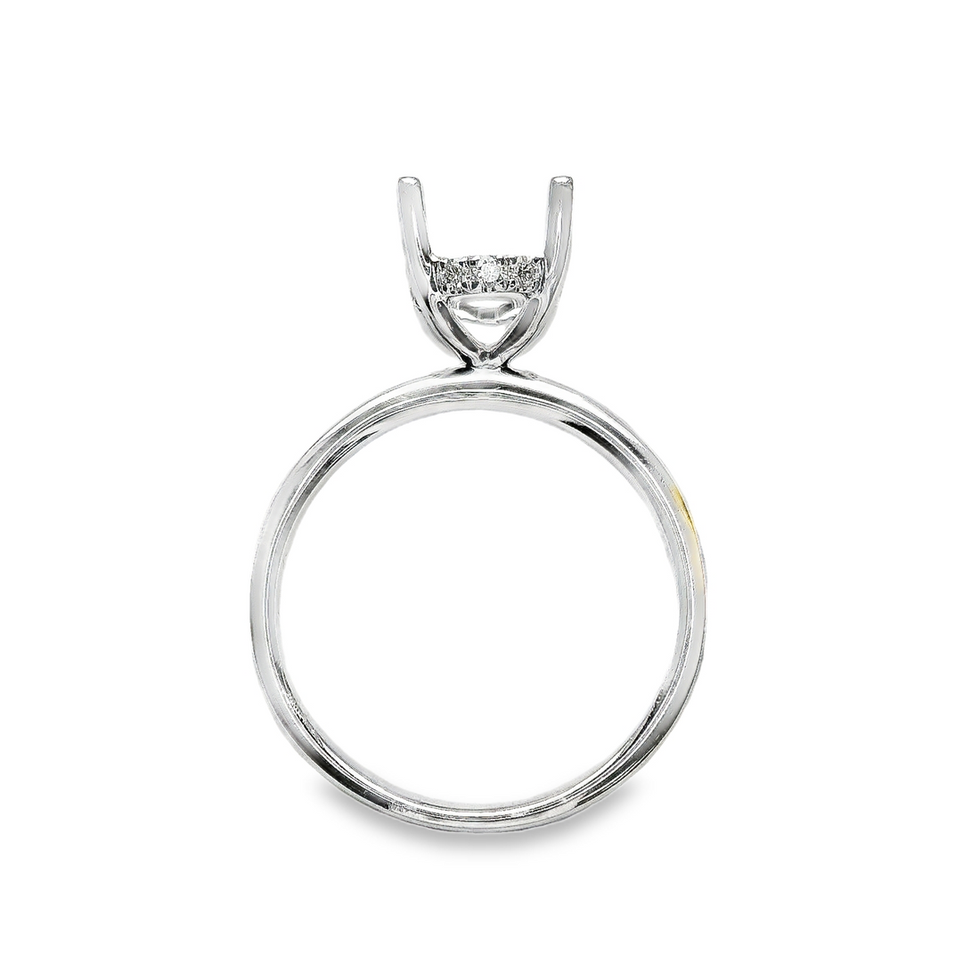 18kt White Gold Natural Round Diamond Semi-Mount Ring (.12ct)