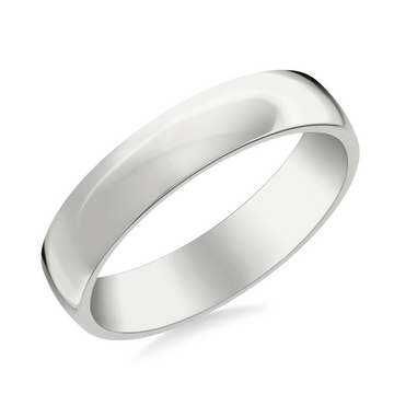 Goldman 14kt White Gold Flat Round Edge 5mm Ring