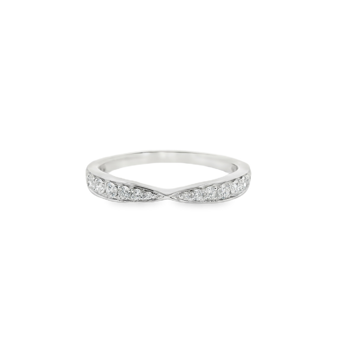 Platinum Natural Round Diamond Wedding Ring (.29ct)