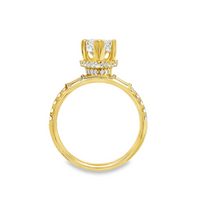 18kt Yellow Gold Lab-Grown Marquise and Natural Diamonds Engagement Ring (3.50ct)