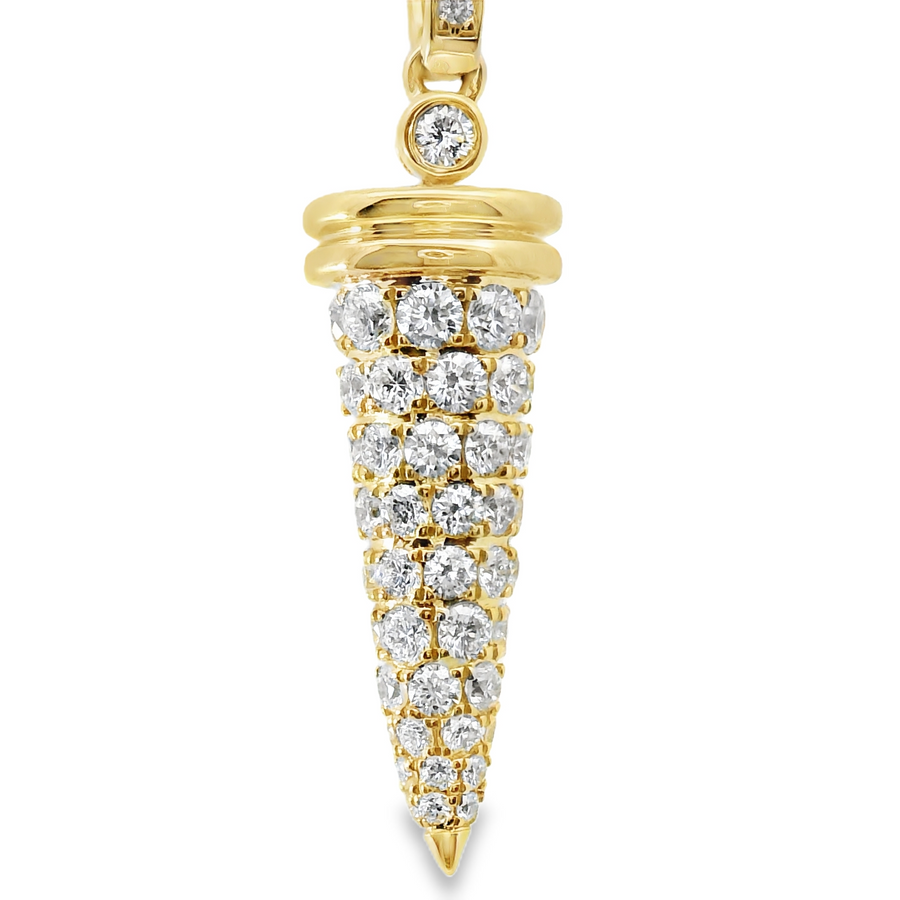 18kt Yellow Gold Natural Diamond Drop Pendant (1.24ct)