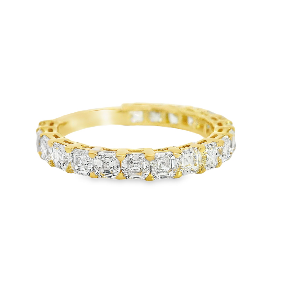 14kt Yellow Gold Lab-Grown Asscher Diamond Wedding Band (1.90ct)