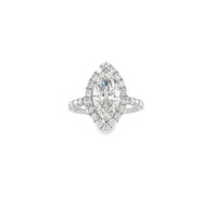 18K White Gold Lab-Grown Marquis Diamond Engagement Ring (2.90ct)