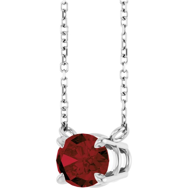 14kt White Gold Natural Mozambique Oval Garnet Pendant (1.50ct)