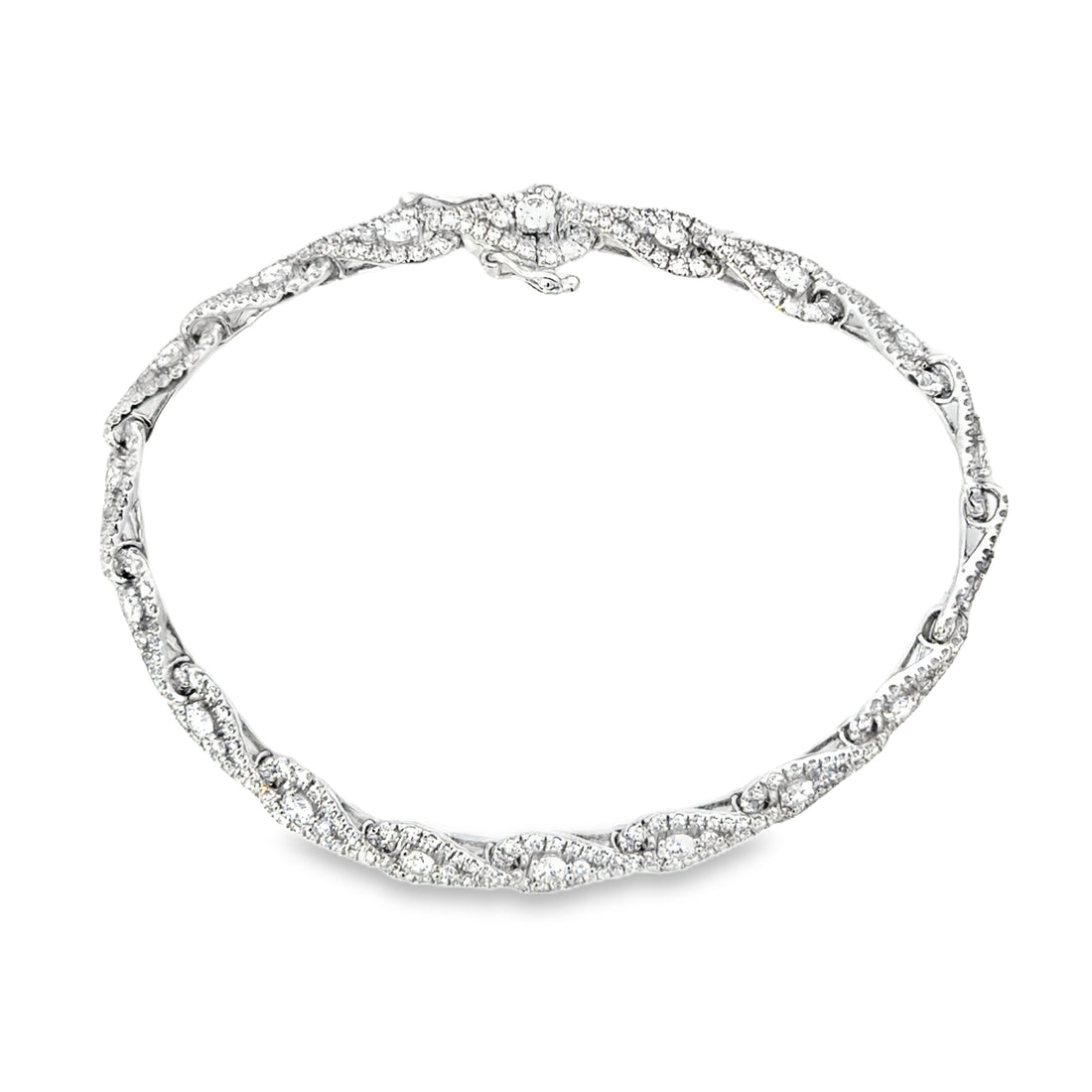 18kt White Gold Natural Diamond Tennis Bracelet (4.4ct)