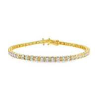 14kt Yellow Gold 7" Lab-Grown Round Diamond Tennis Bracelet (6.54ct)