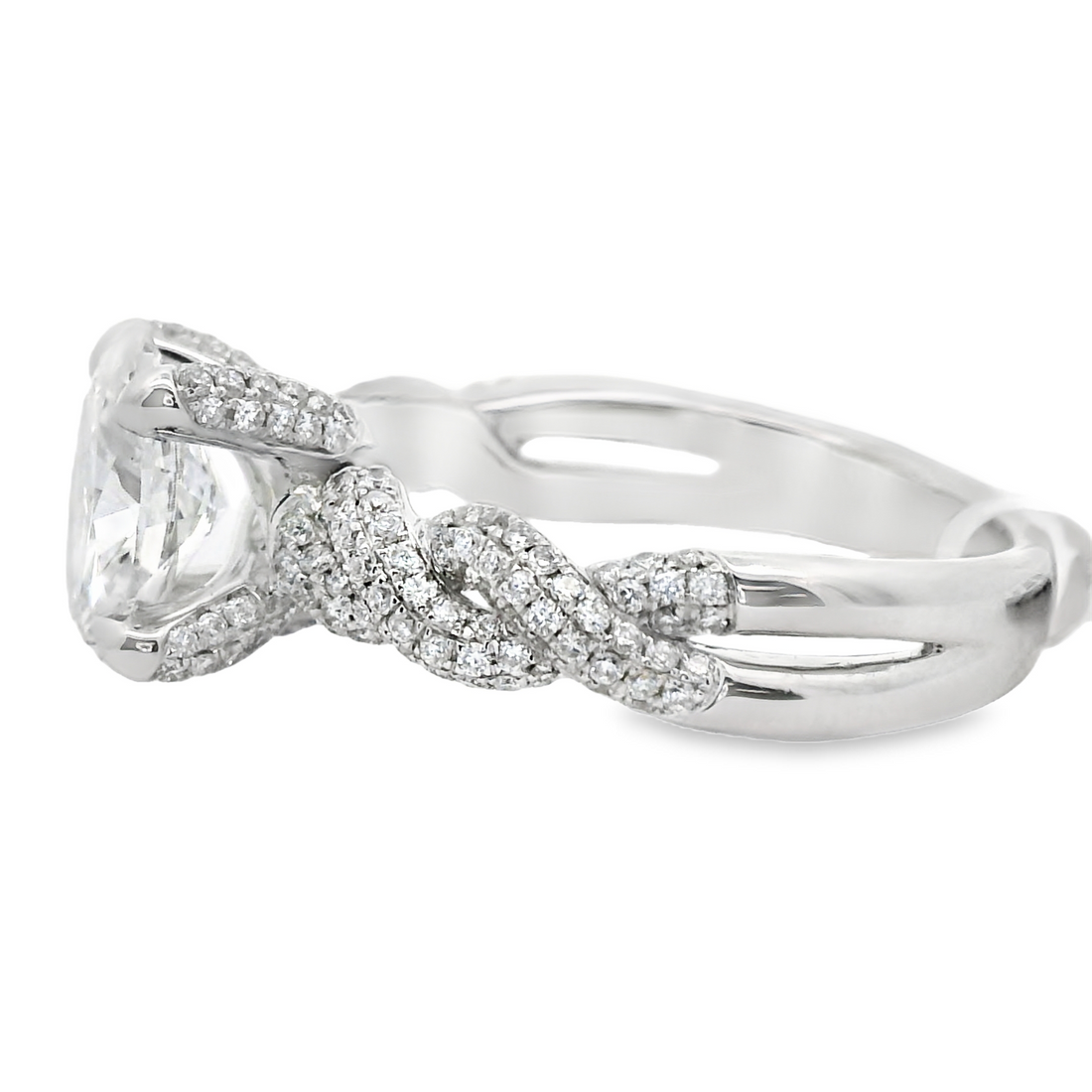 18kt White Gold Lab-Grown Oval Diamond Engagement Ring (2.29ct)
