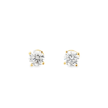 18kt Yellow Gold Natural Round Diamond Studs (3.33ct)