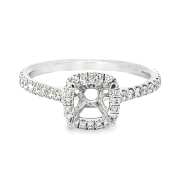 18kt White Gold Diamond Halo Semi-Mount Ring (.45ct)
