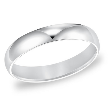 Goldman 14kt White Gold Half Round 5mm Ring