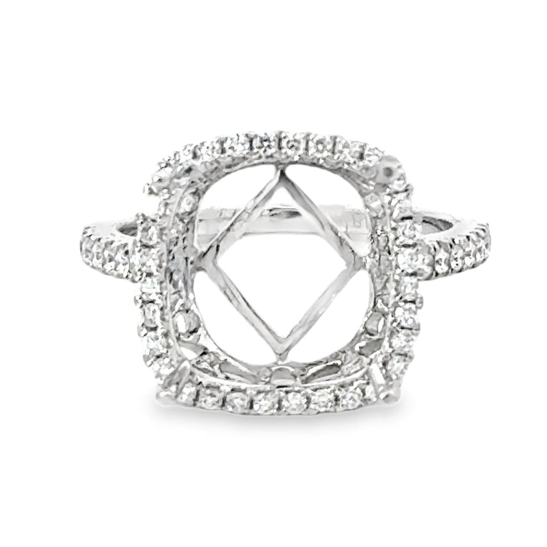 18kt White Gold Halo Natural Diamonds Semi-Mount Ring (0.38ct)
