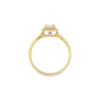 18K Yellow Gold Diamond Halo Lab Grown Diamond Ring (.74ct)