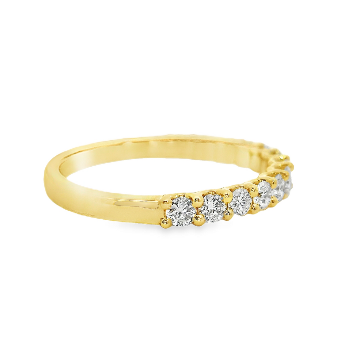 18kt Yellow Gold Natural Round Diamond Wedding Ring (.59ct)